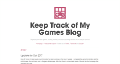 Desktop Screenshot of blog.keeptrackofmygames.com