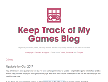 Tablet Screenshot of blog.keeptrackofmygames.com